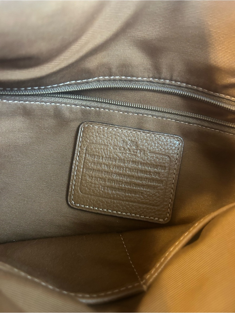 Coach Brown Pebbled Leather Shoulder Bag - Picture 3 of 5
